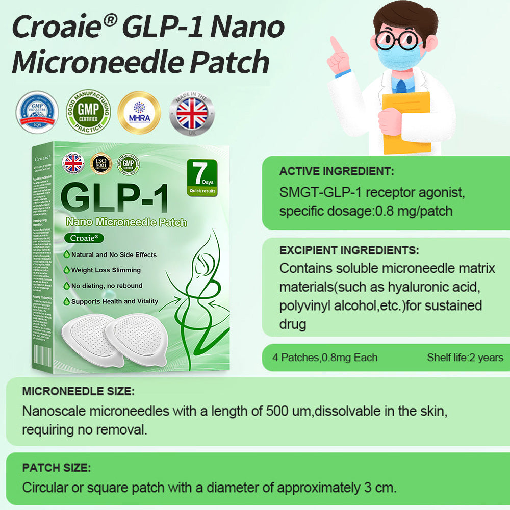 [See results in 7 days]🔔Croaie® SMGT-GLP-1 Nano Microneedle Patch & Matrixyl™  3000（Painless, long-lasting, addressing diabetes, obesity, and cardiovascular diseases）💚