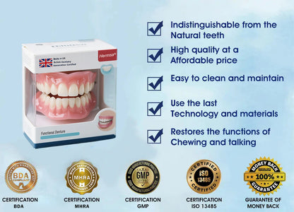Manufactured & supplied from UK | Hermsa® Silicone Denture – Comfortable, Natural & Easy to Adjust